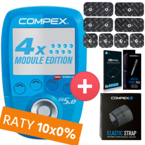 Compex FIT 50 - 4 kanały + Opaski, MotorPen, Ochrona ekranu, Elektrody