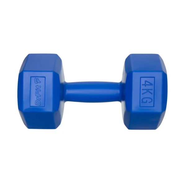 DrFit Hantle sześciokątne heksagony 4 kg niebieskie (2 sztuki)