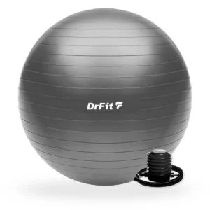 Piłka gimnastyczna DrFit 75 cm – Twój partner w drodze do pełnej sprawności Prezentowany produkt stanowi kompleksowe narzędzie wspierające trening ogólnorozwojowy oraz zaawansowane procesy rehabilitacyjne. Wysokiej jakości materiał zapewnia niezbędne bezpieczeństwo podczas ćwiczeń, a dołączona do zestawu pompka pozwala na błyskawiczne przygotowanie sprzętu do pracy w dowolnym miejscu. Wykorzystanie piłki w codziennej aktywności pomaga w budowaniu silnej, smukłej sylwetki oraz skutecznej stabilizacji kręgosłupa. Możliwość wyboru między kolorem szarym a fioletowym sprawia, że akcesorium łączy w sobie wysoką funkcjonalność z nowoczesnym i estetycznym wyglądem.