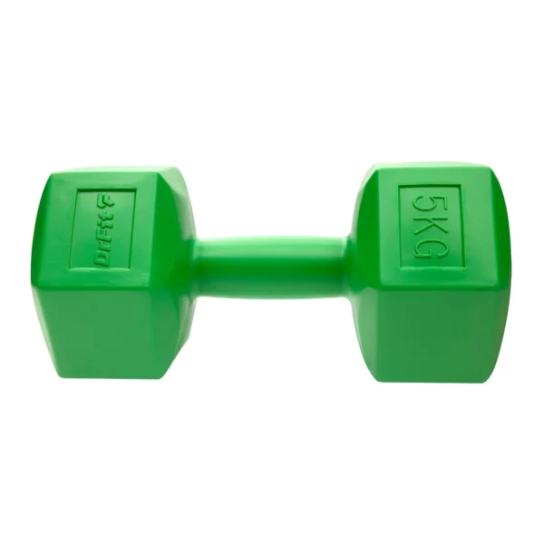 DrFit Hantle sześciokątne heksagony 5 kg zielone (2 sztuki)