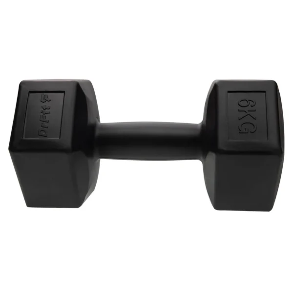 DrFit Hantle sześciokątne heksagony 6 kg czarne (2 sztuki)