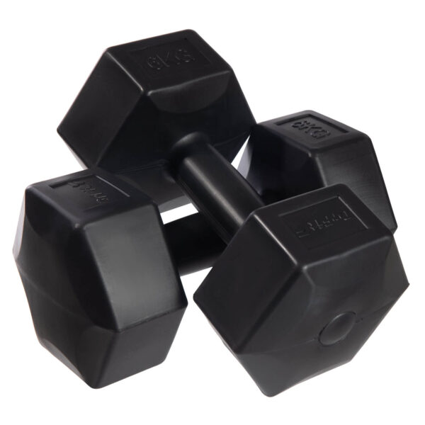 DrFit Hantle sześciokątne heksagony 6 kg czarne (2 sztuki)