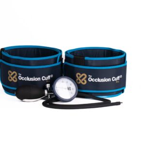 Opaski okluzyjne na nogi The Occlusion Cuff Pro z manometrem, packshot dwóch mankietów